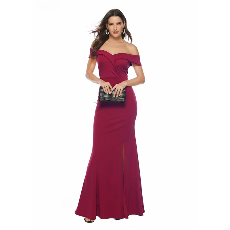 Off-The-Shoulder Silhouette Bridesmaid Dress