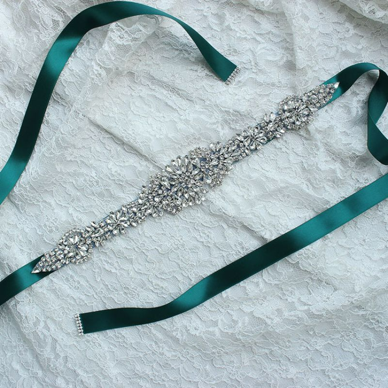 Romantic Rhinestone Ribbon Women's Dress Belt