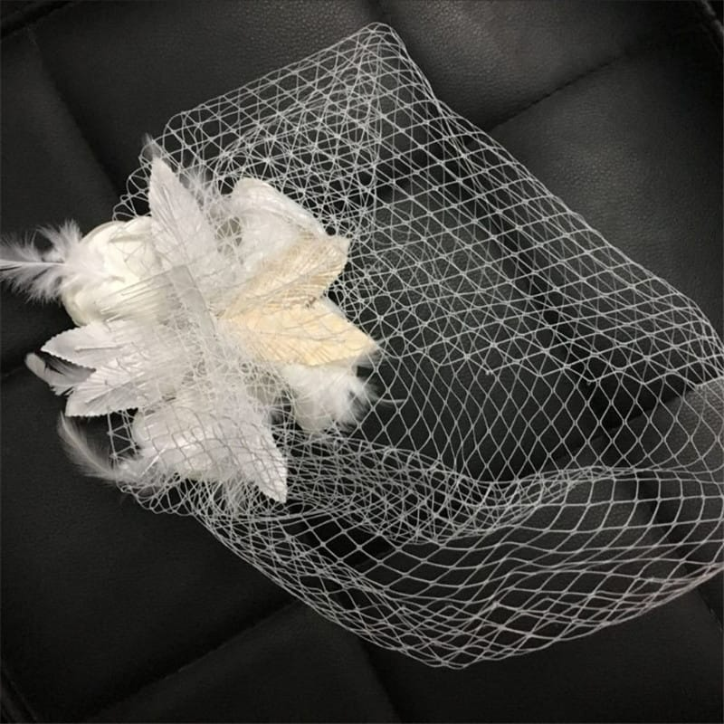 Bridal Birdcage Veil 1-tier Simple Flower