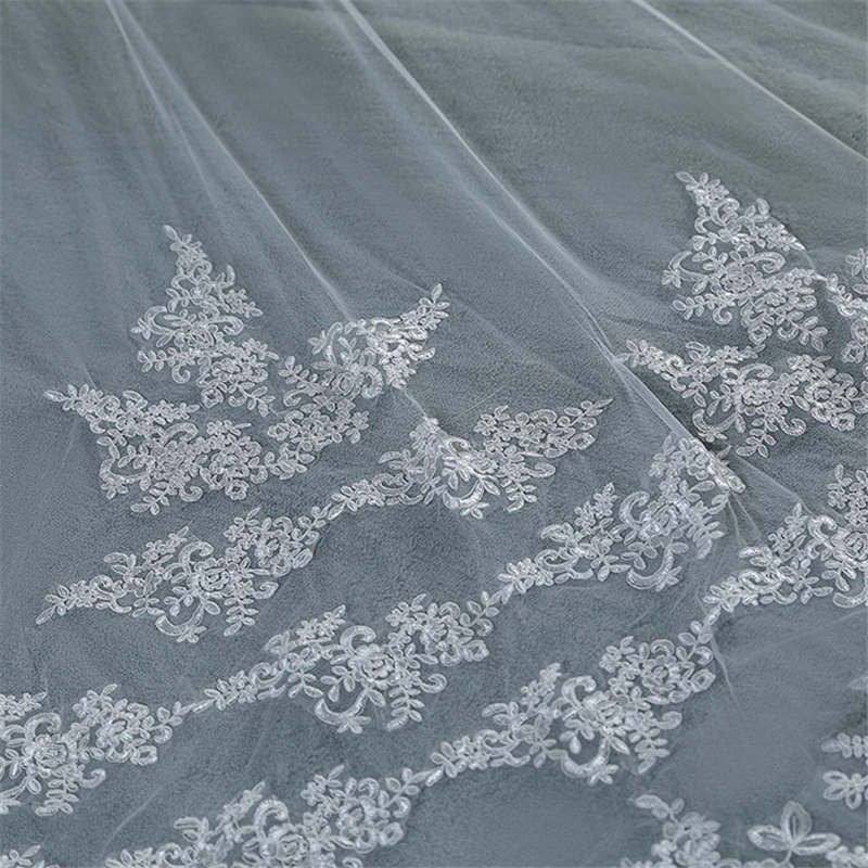 Romantic Lace Flower Design  Bridal Veil